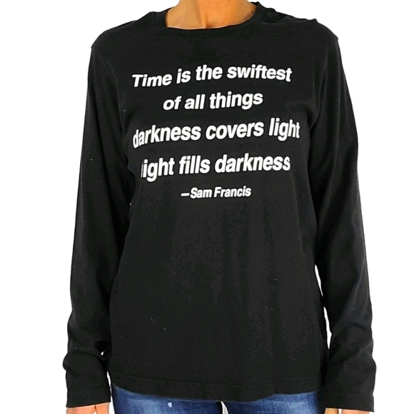 RARE Uniqlo SPRZ NY SAM FRANCIS Tee Quote Size Medium Black - Picture 1 of 5